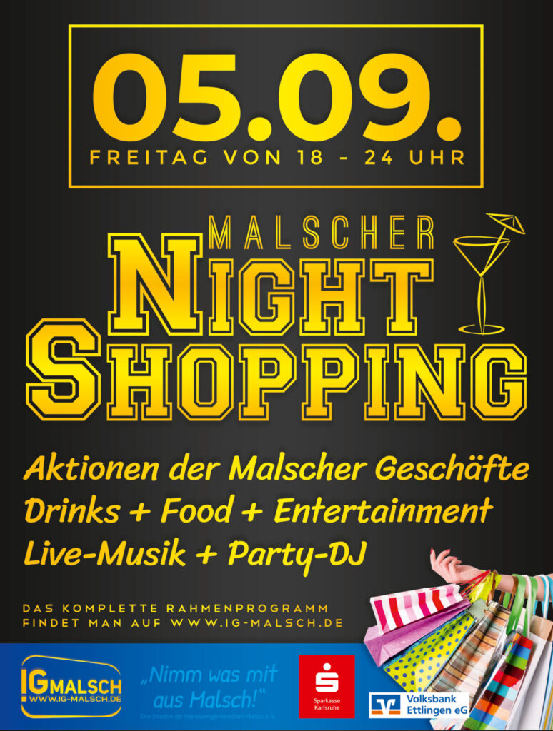 Ortsschild nightshopping 950x126mm 2025